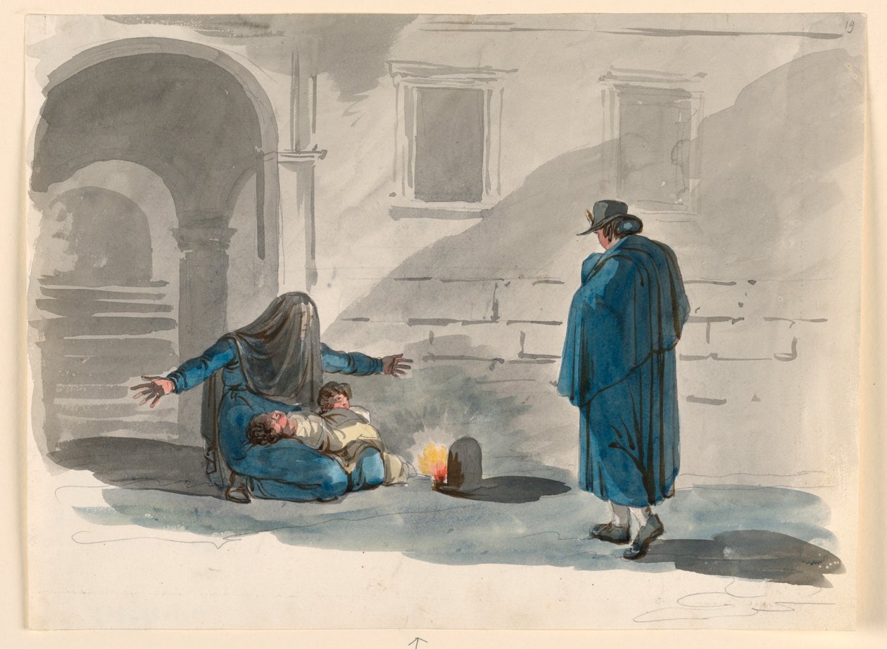 En nødlidende kvinne i Roma av Bartolomeo Pinelli