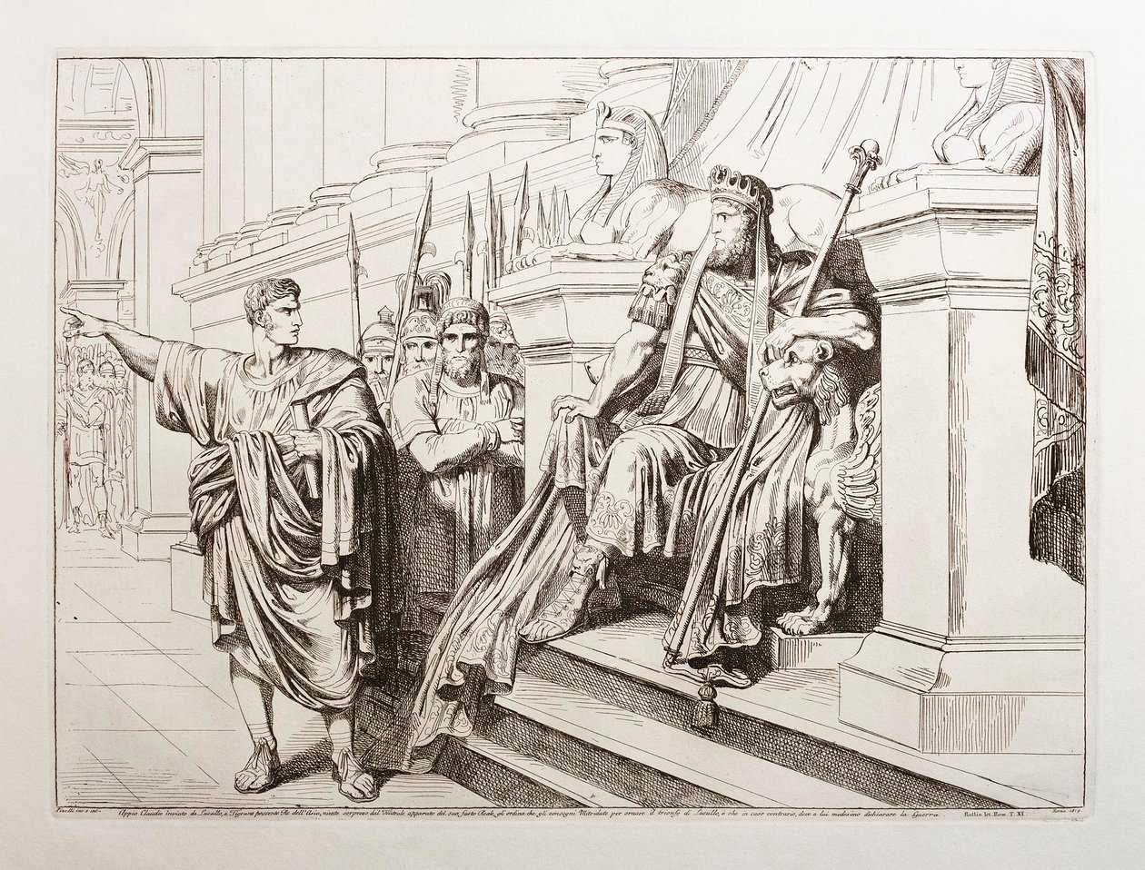 Appius Claudius trer fram for Tigranes, konge av Armenia av Bartolomeo Pinelli