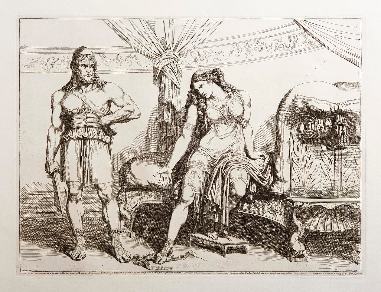 Bacchus sendt til Monime av Mithridates av Bartolomeo Pinelli