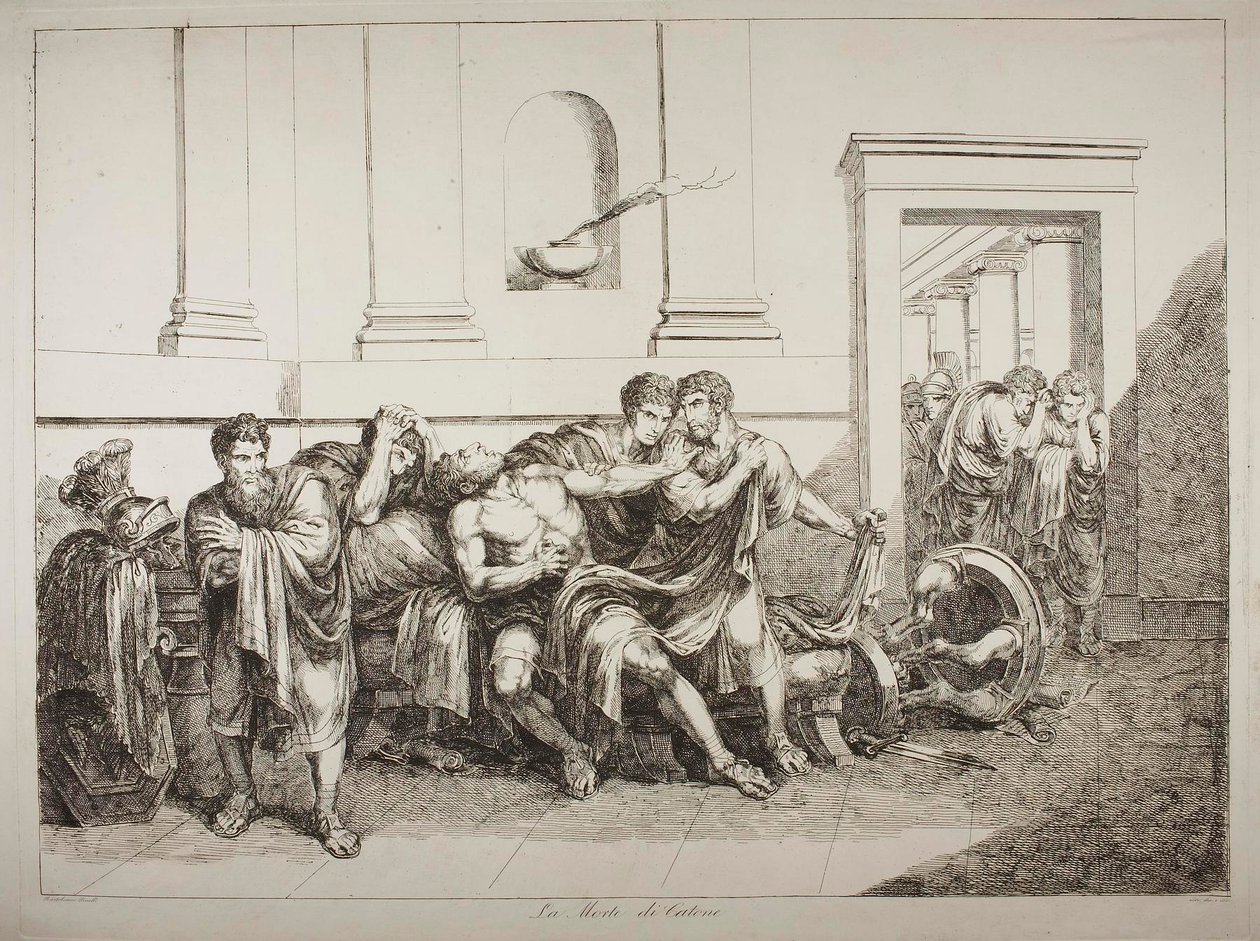 Cato den yngres død av Bartolomeo Pinelli