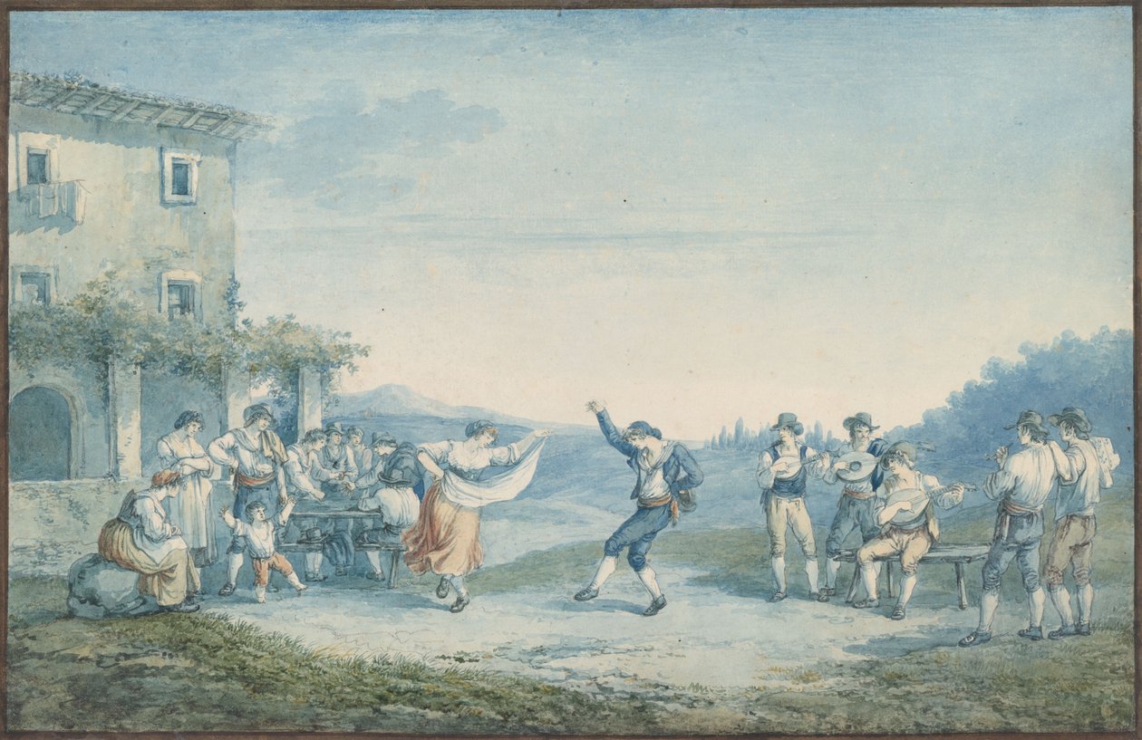 Ramanoenes dans, illustrasjon til Romerske drakter og skikker av Bartolomeo Pinelli