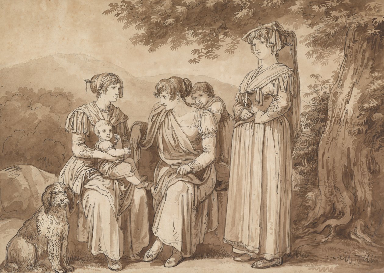 Kunstnerens familie av Bartolomeo Pinelli