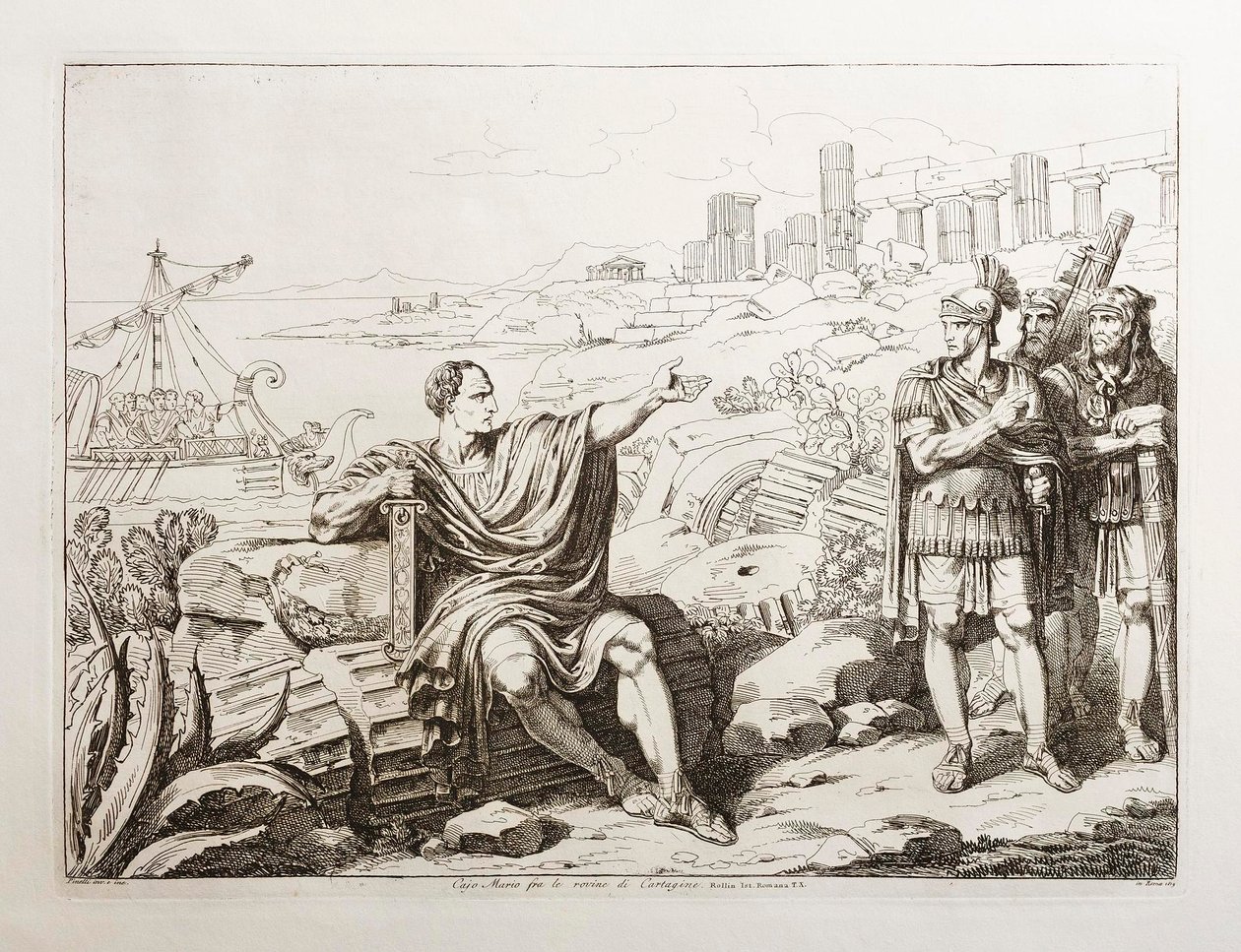 Gaius Marius blant ruinene av Kartago av Bartolomeo Pinelli