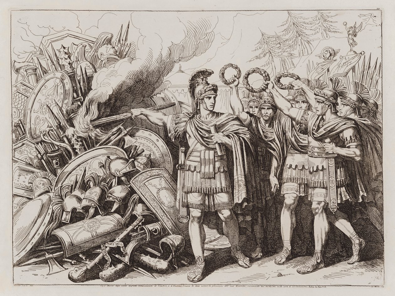 Gaius Marius brenner armene til kimbrerne og teutonerne av Bartolomeo Pinelli