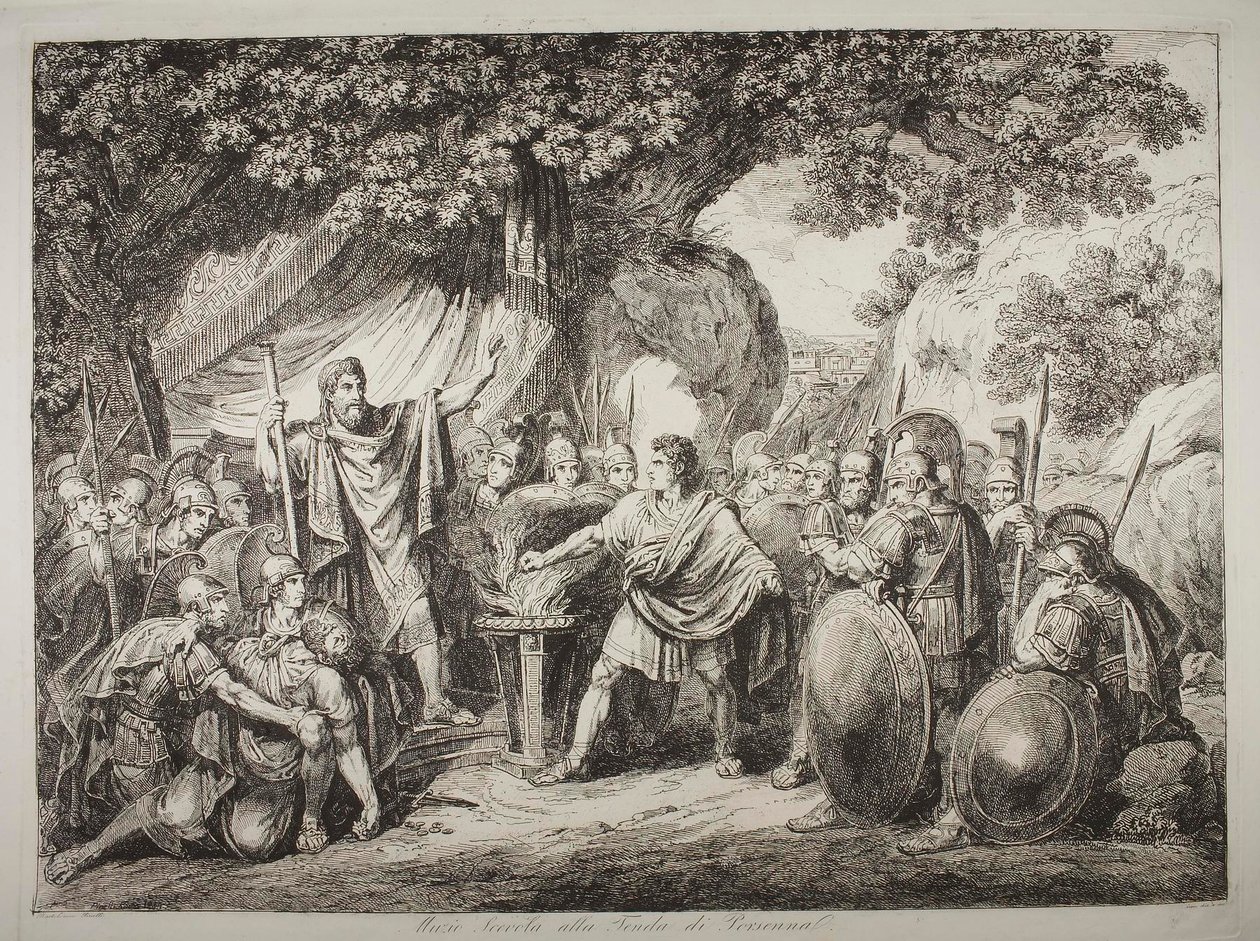 Gaius Mucius Scaevola i Lars Porsenas nærvær av Bartolomeo Pinelli