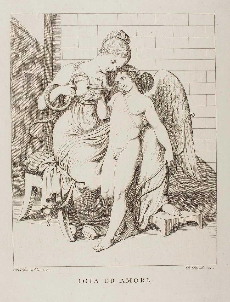 Hygieia og Amor av Bartolomeo Pinelli