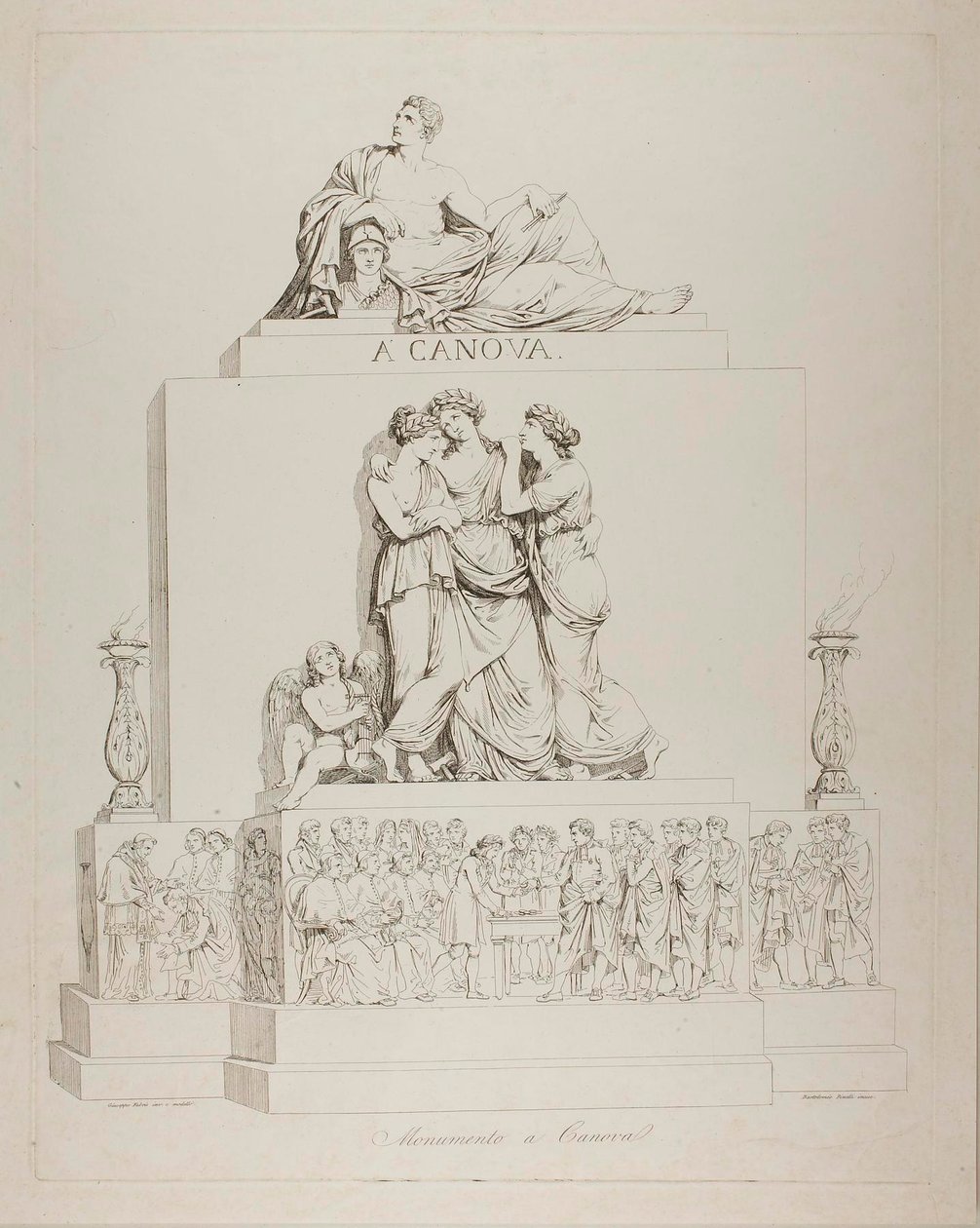 Monument over Antonio Canova av Bartolomeo Pinelli