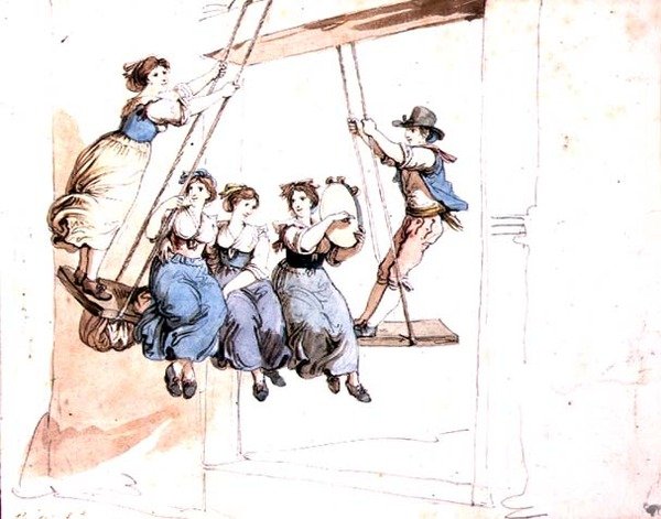 På husken (akvarell over blyant på papir) av Bartolomeo Pinelli