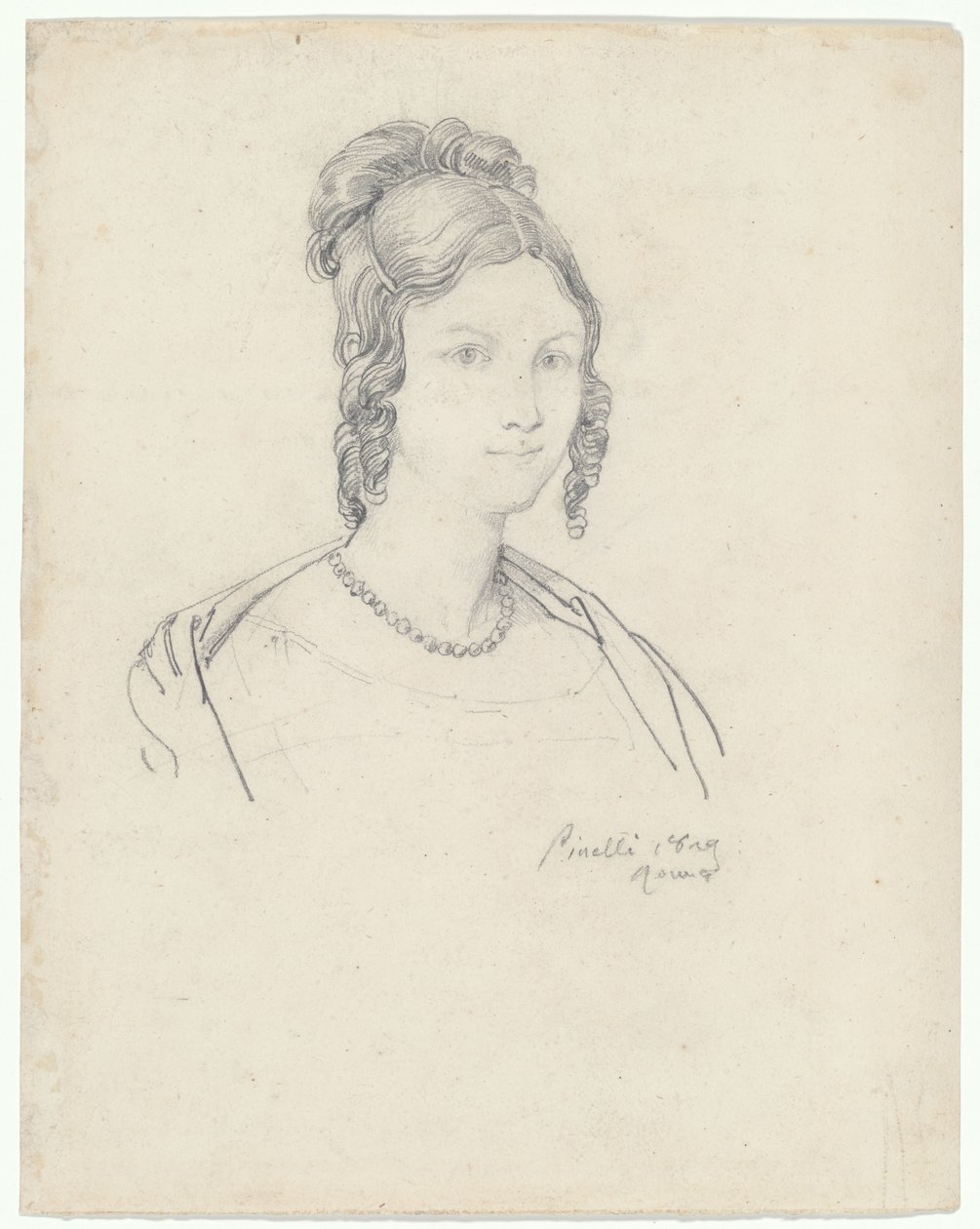 Portrett av en ung kvinne, muligens prinsesse Barbara Massimo av Bartolomeo Pinelli