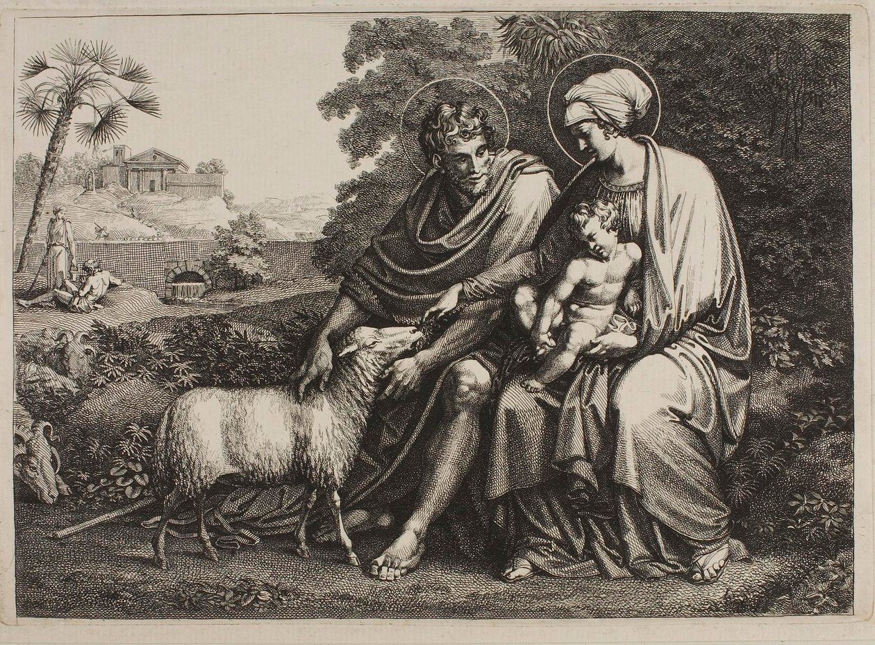 Hvile under flukten til Egypt av Bartolomeo Pinelli