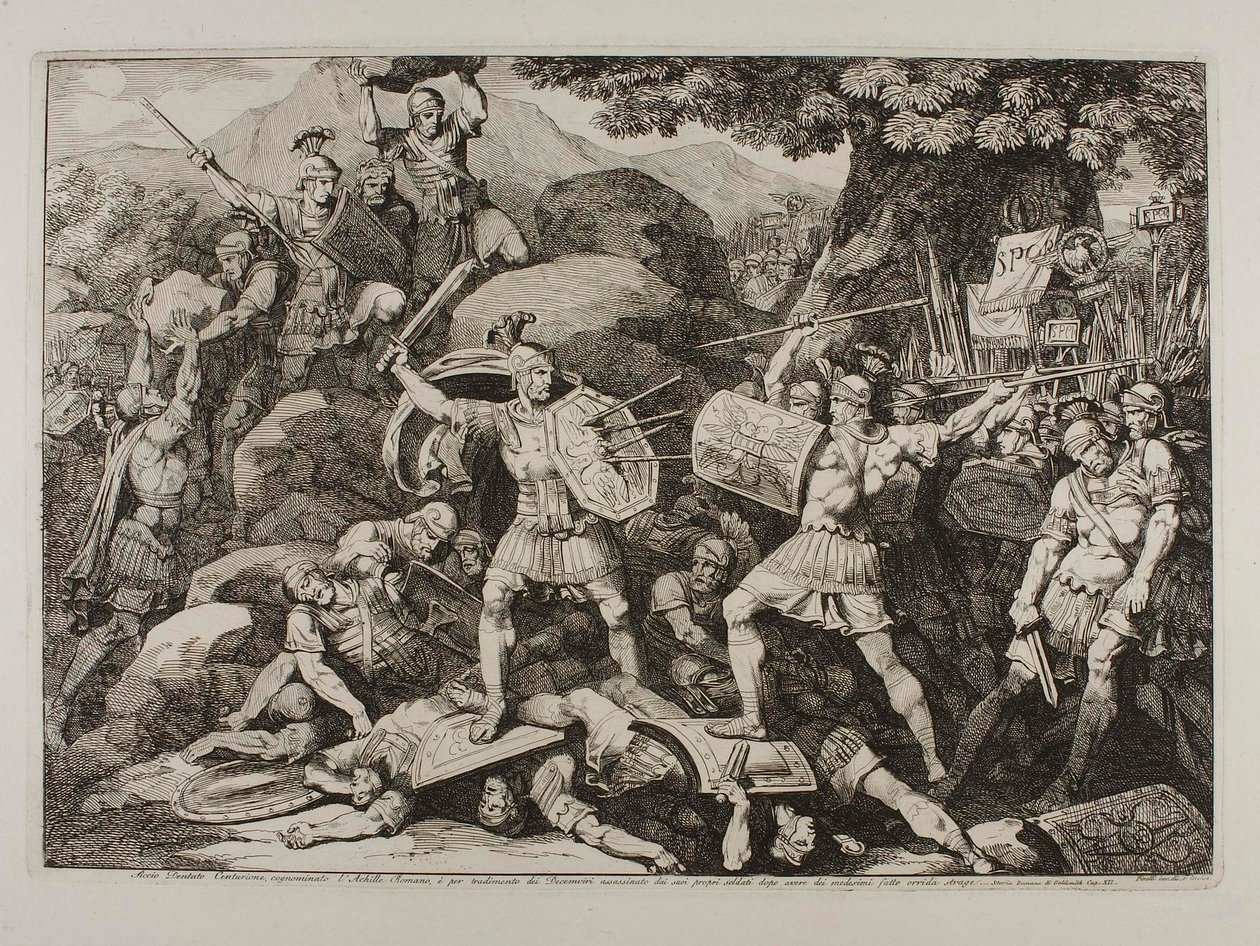 Centurionen Siccius Dentatus av Bartolomeo Pinelli