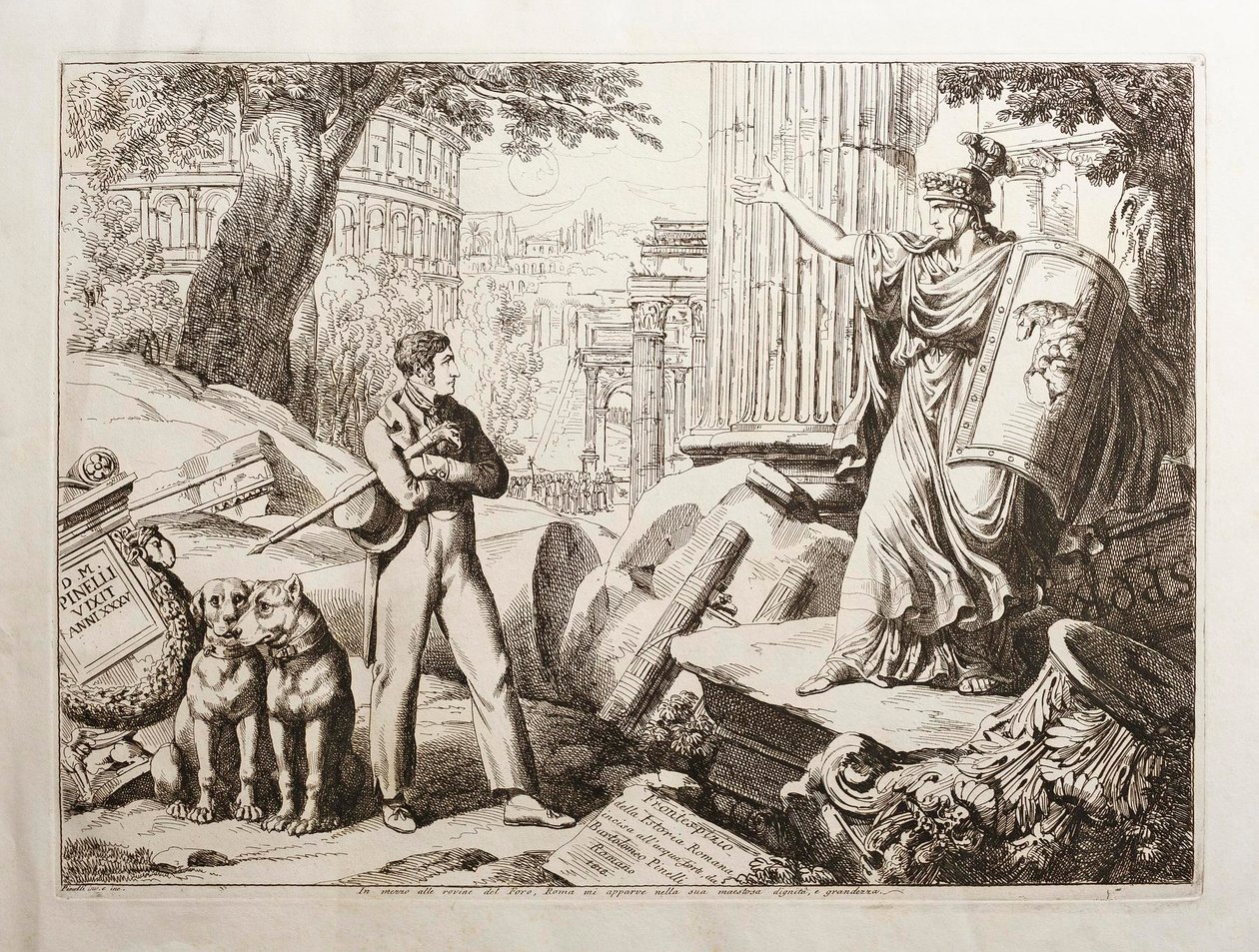 Stående midt i Forum-ruinene av Bartolomeo Pinelli