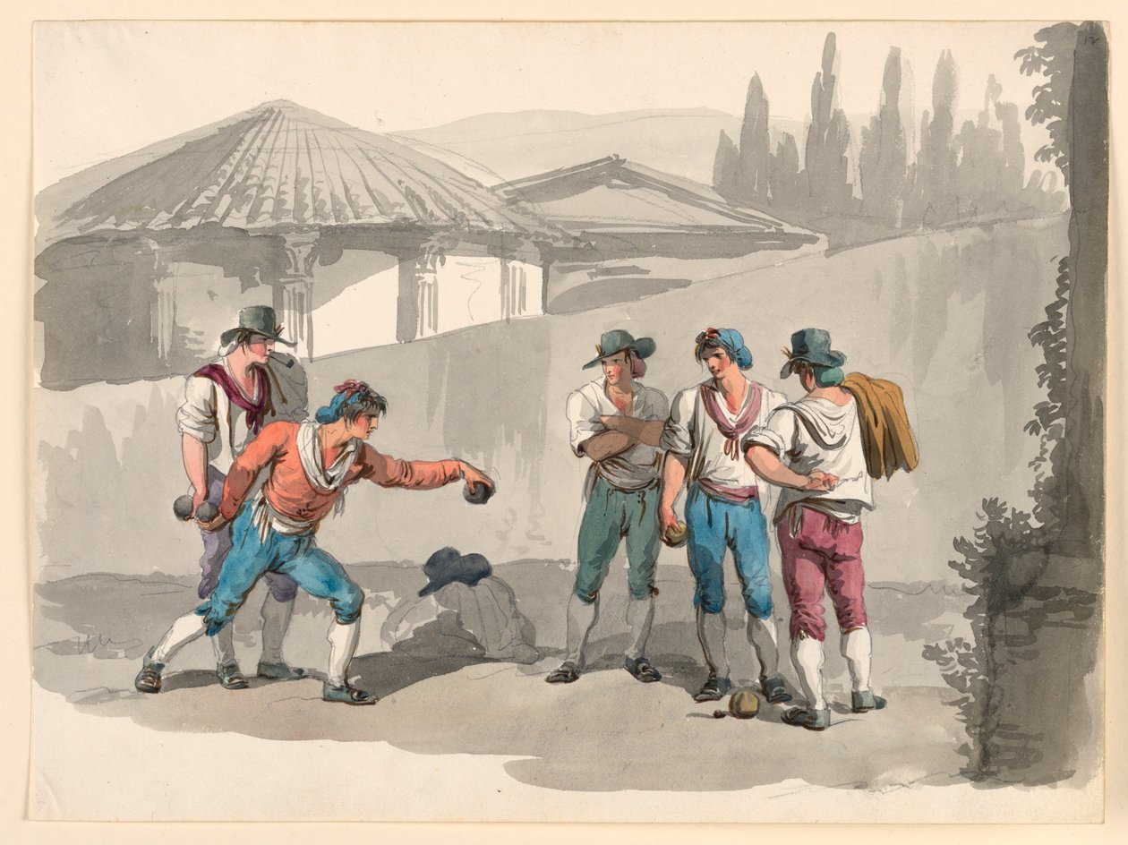 Boccia-spillet av Bartolomeo Pinelli