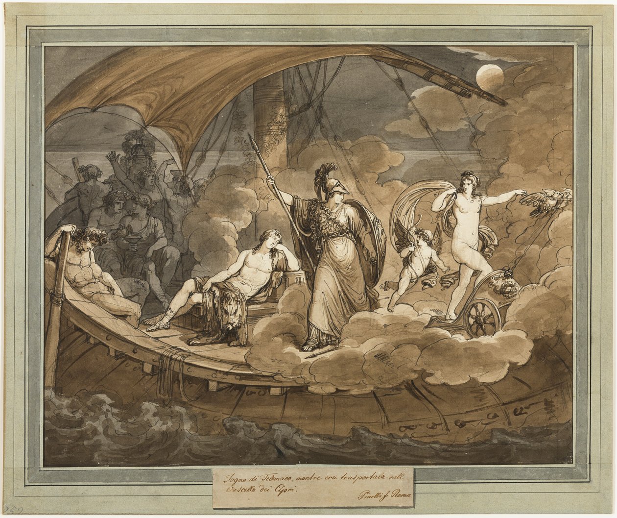 The Dream of Telemachus, fra The Adventures of Telemachus, bok 4 av Bartolomeo Pinelli