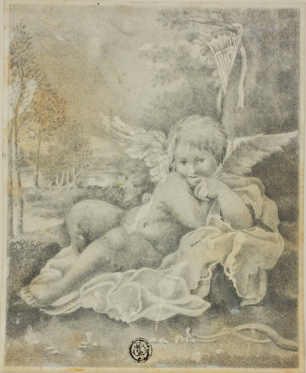 Amor i et landskap av Bartolomeo Schedoni