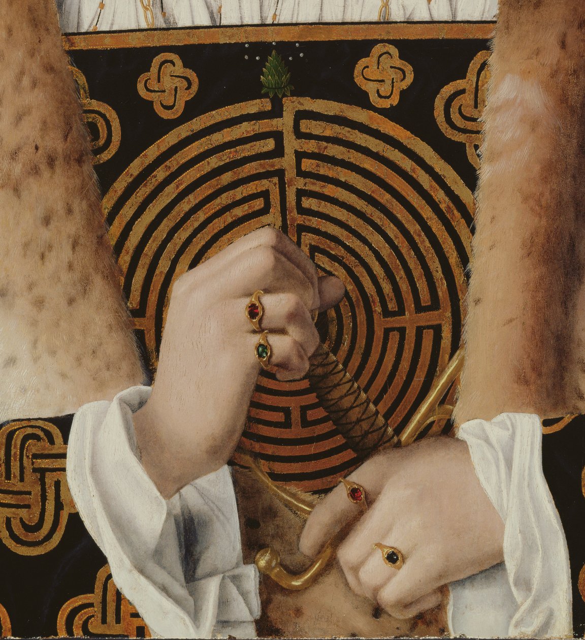 Portrett av en mann, detalj av hendene hans av Bartolomeo Veneto