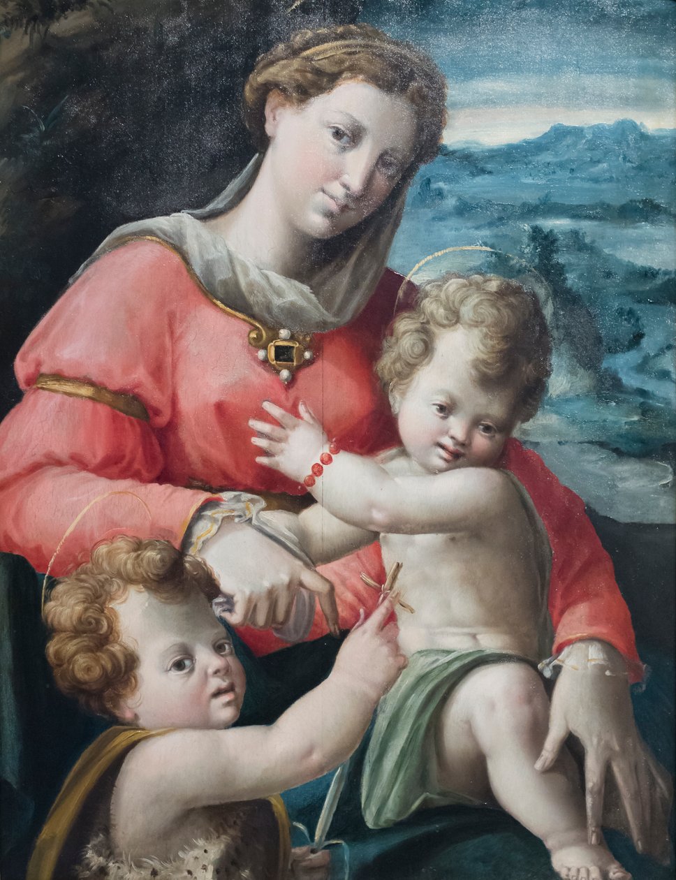 Madonna og barn med den unge St John av Bartolomeo called Bagnacavallo Ramenghi