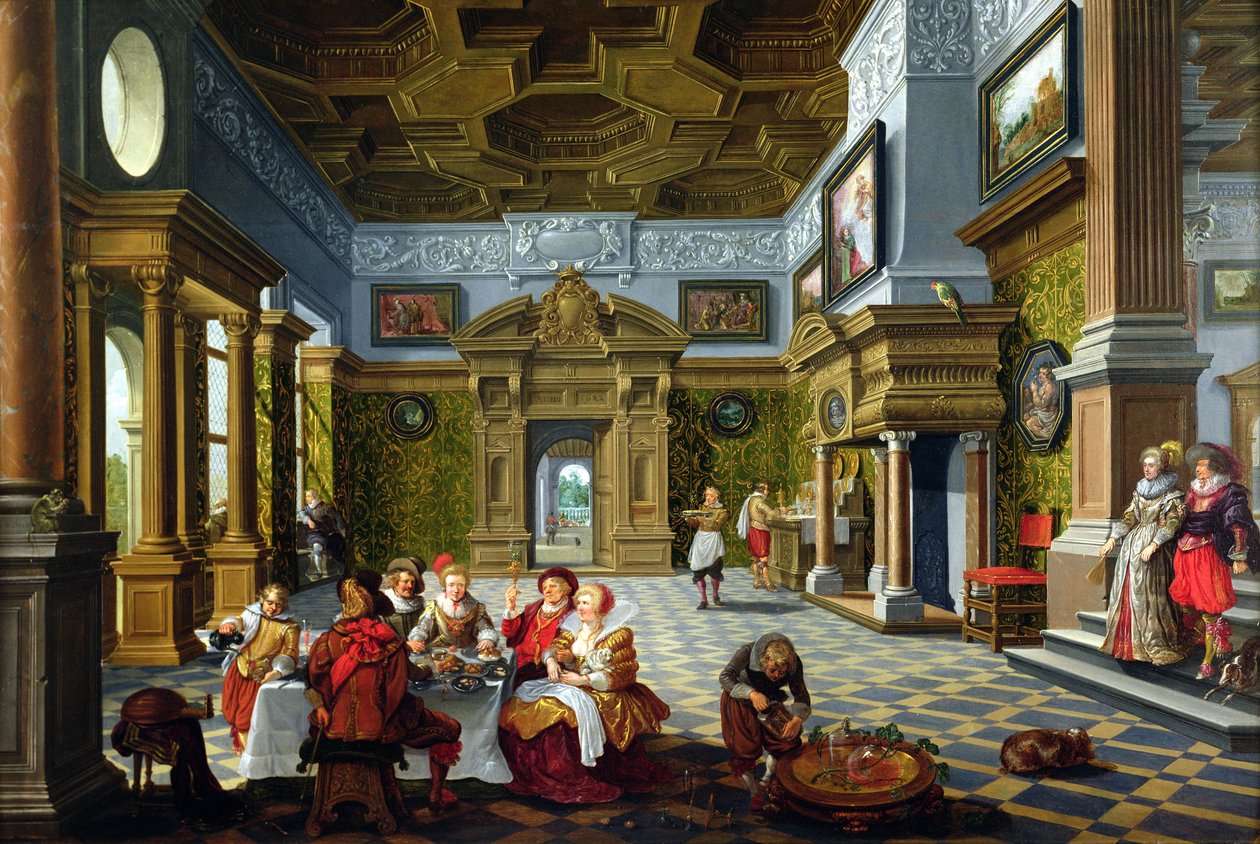 Interiør av et palatialt rom, 1622 av Bartolomeus van Bassen