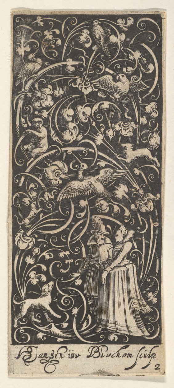 Vertikalt panel med mann og kvinne, ca. 1631. av Bartolomeus van Lochom
