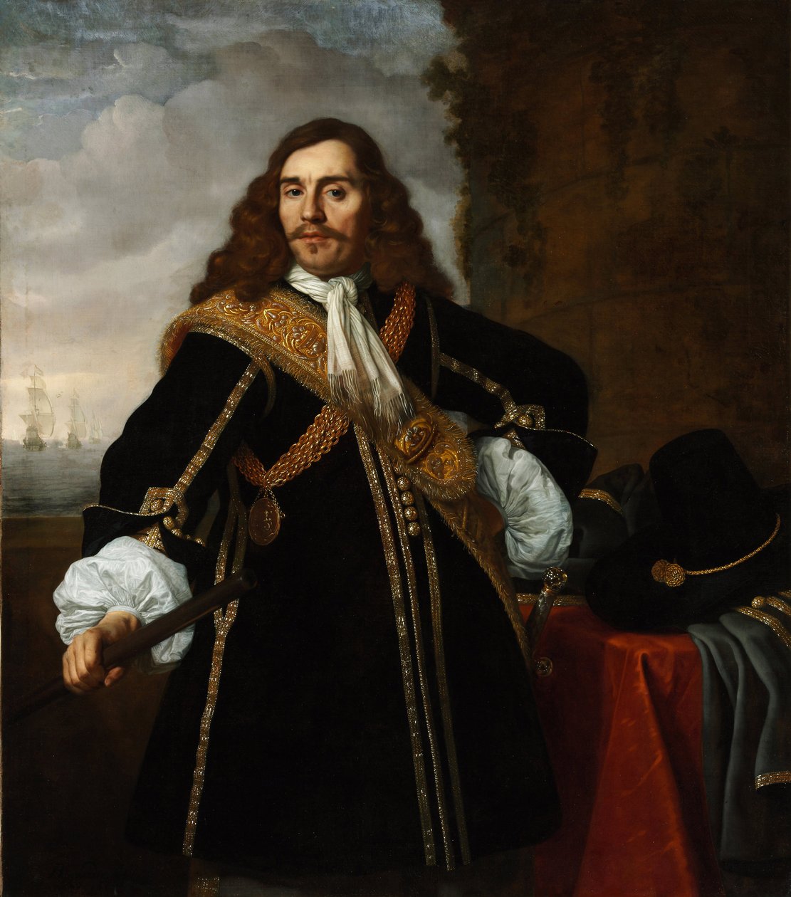 Portrett av kaptein Gideon de Wildt (1624-1665) - Maleri av Bartholomeus van der Helst (1613-1670), olje på lerret (135,8x119 cm) av Bartolomeus van der Helst