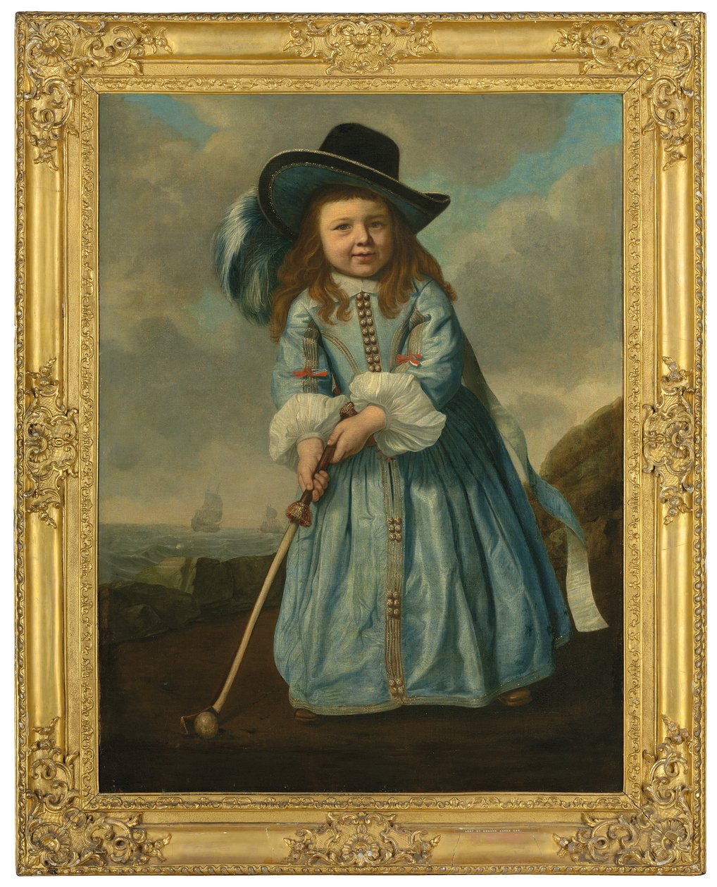 Portrett av en gutt som spiller golf ved kysten, ca. 1658-59 (olje på lerret) av Bartolomeus van der Helst