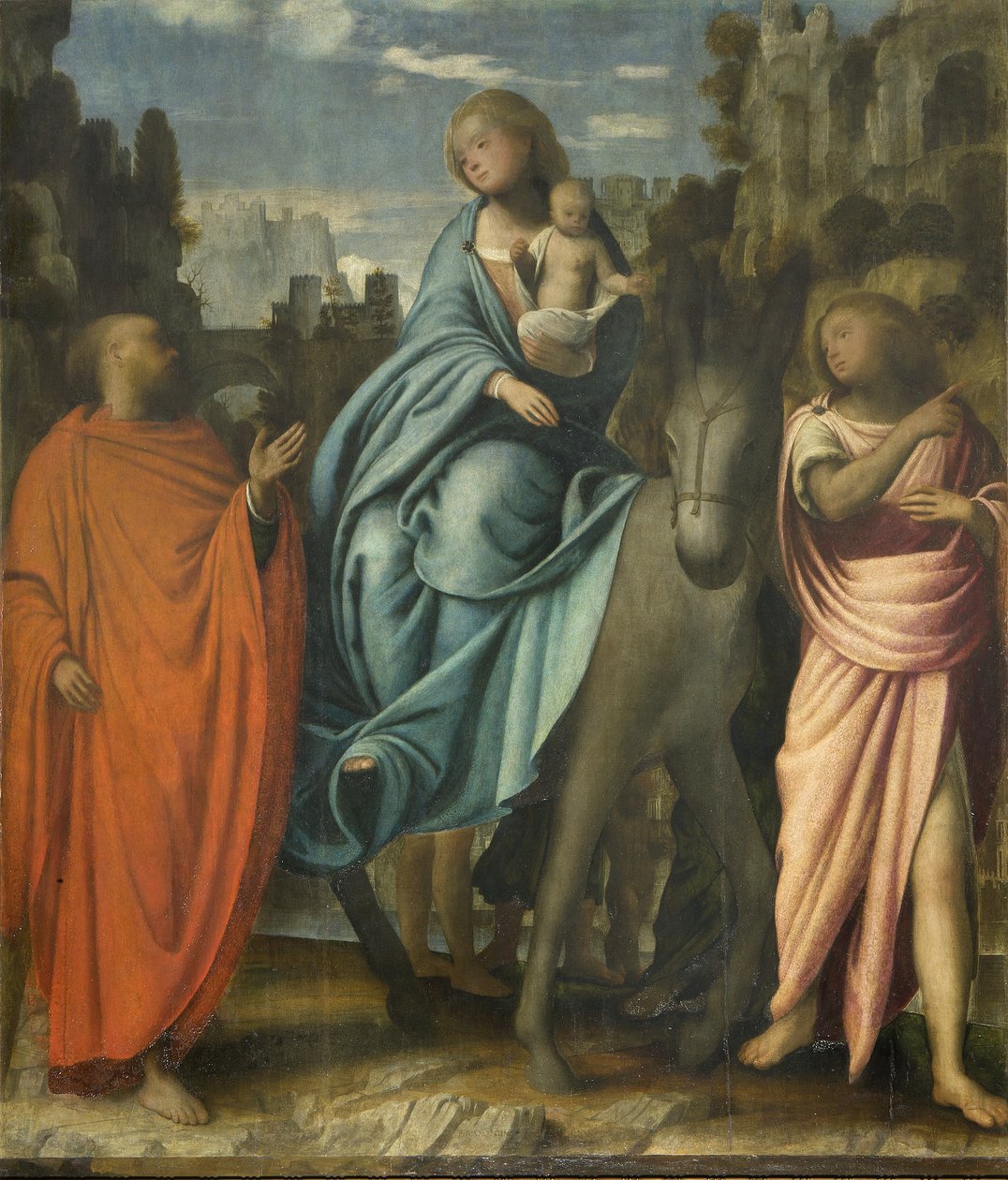 Fly til Egypt, ca. 1520-22 av Bartolommeo Suardi Bramantino