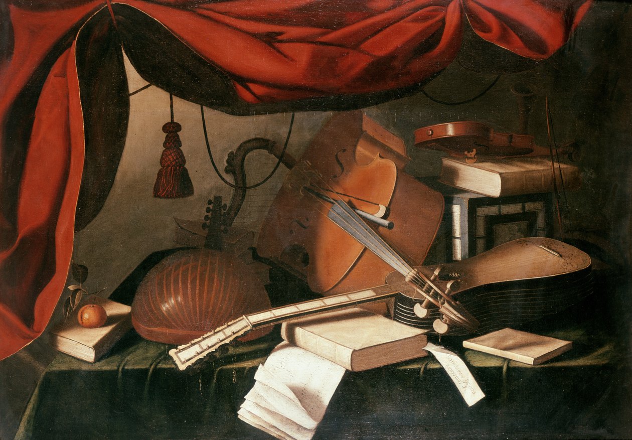 Musikalsk stilleben av Bartolommeo Bettera
