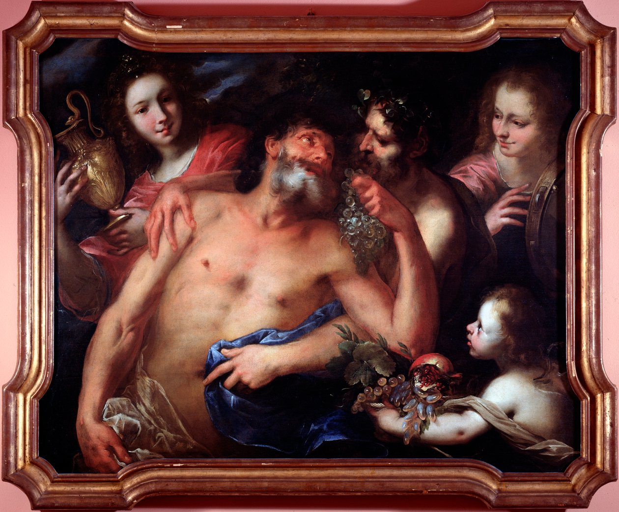 Drunken Silenus (olje på lerret av Bartolommeo Biscaino