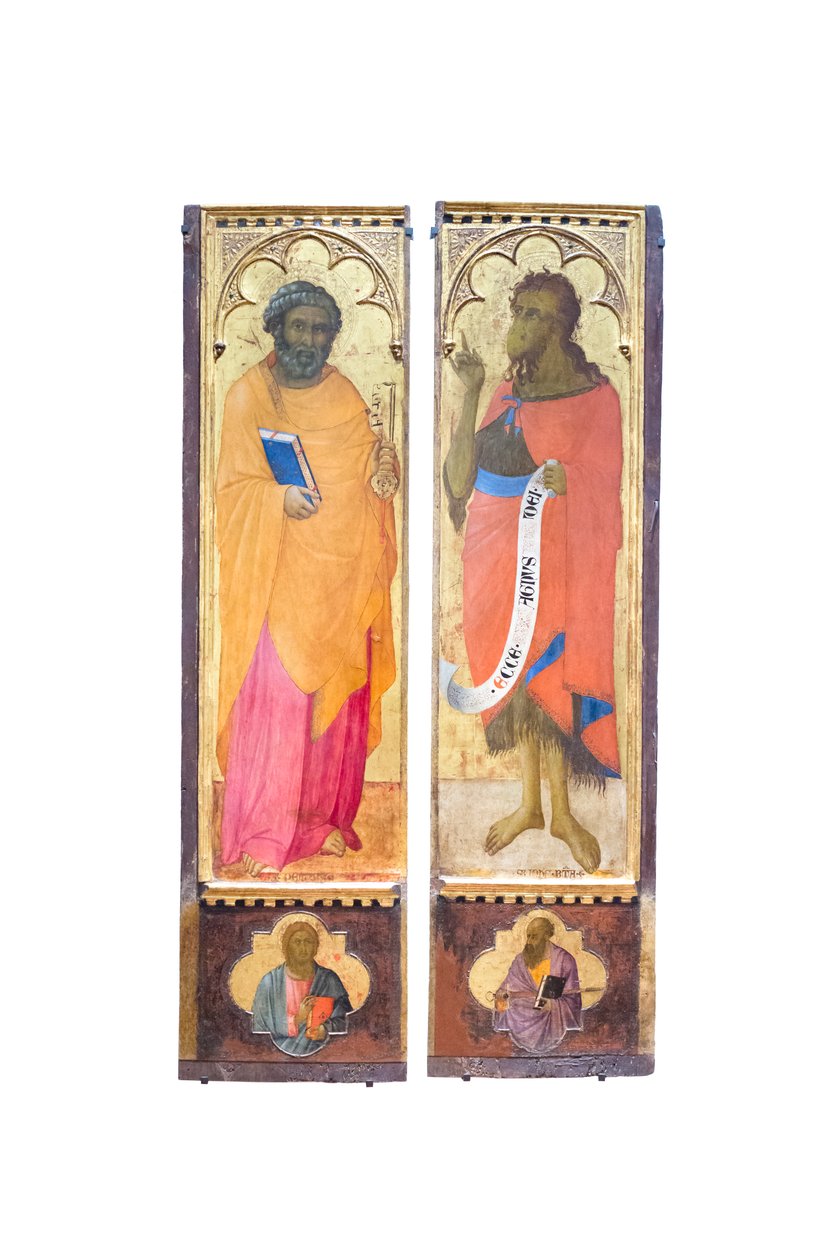 Peter og døperen Johannes; en apostel og den hellige Paulus av Bartolommeo Bulgarini
