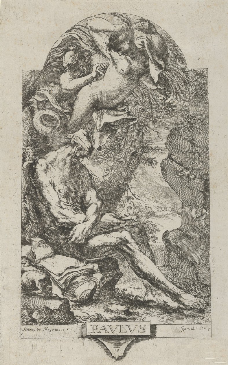 Saint Paul av Theben fristet av en demon, etter Magnasco, ca. 1720-30. av Bartolommeo Gazalis