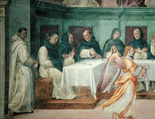 The Last Supper, fra San Marco Refectory (fresco) (detalj av 43920) av Bartolommeo Sogliani