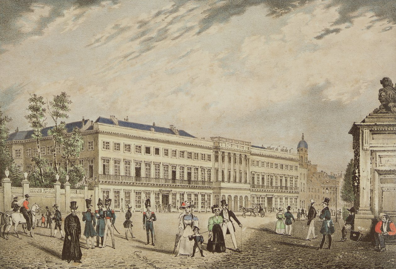 Utsikt over det kongelige slott, Brussel, ca. 1830 av Basile de Loose