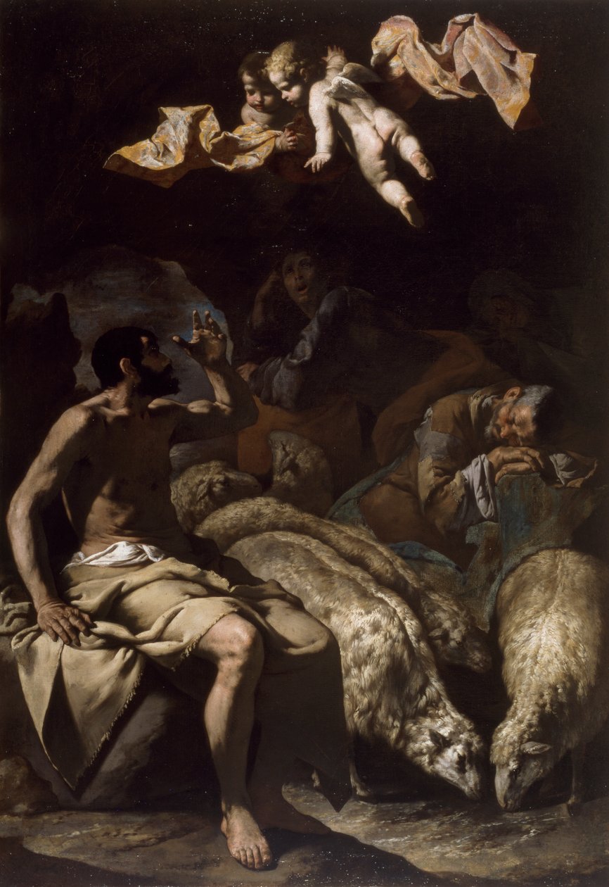 Engelen som viser seg for hyrdene, 1600-50 av Bassante