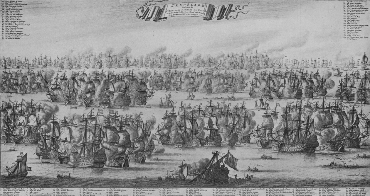 'Slaget om Texel', c1700 av Bastiaen Stopendael