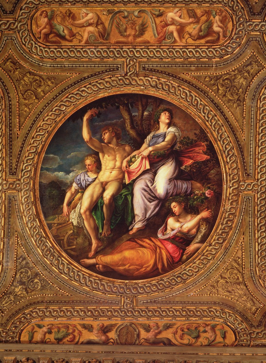 Landbruk, Pomona, Ceres og Neptun, fra taket på biblioteket av Battista Franco