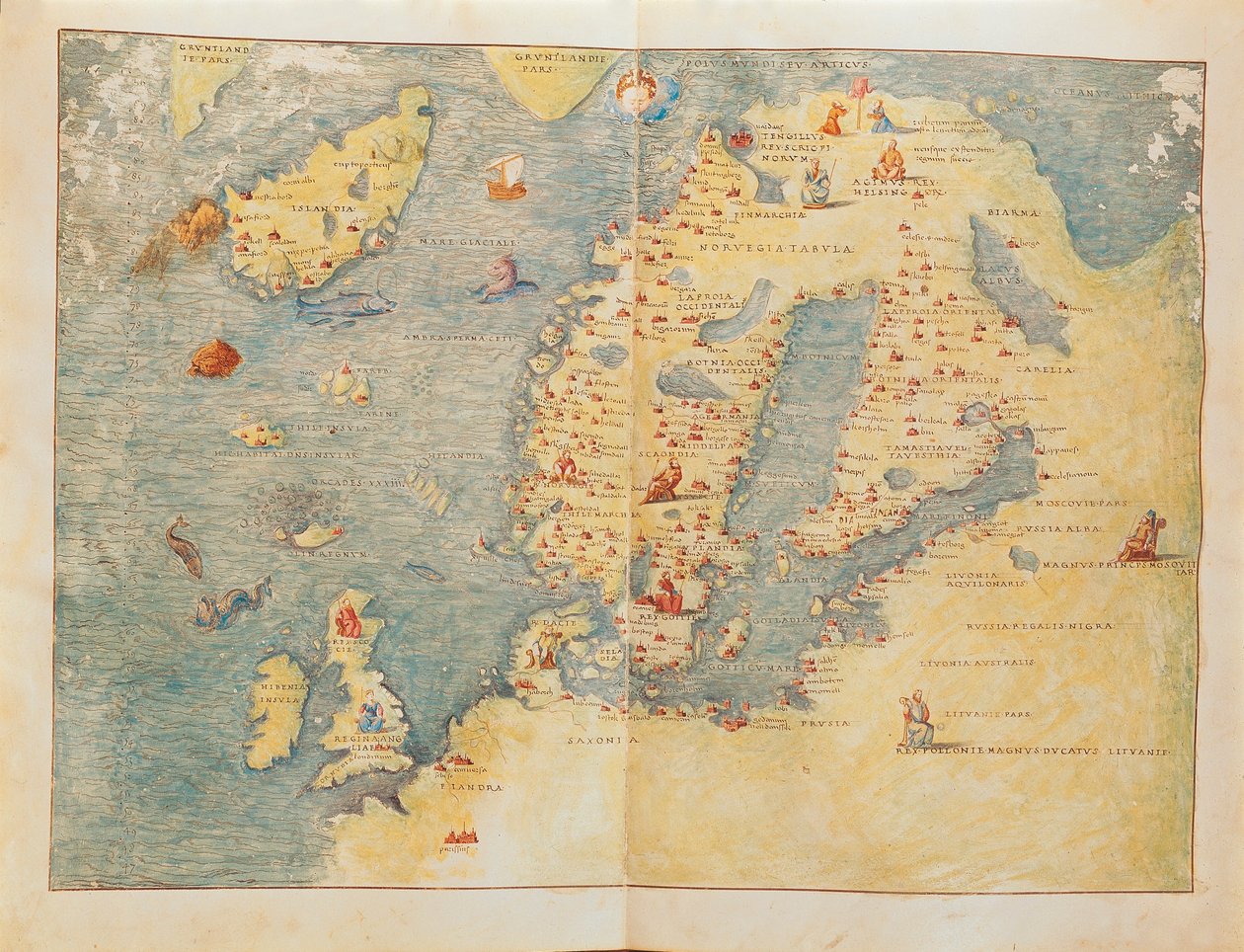 Kart over Nord-Europa, fra Portolan Atlas av Battista Agnese av Battista Agnese