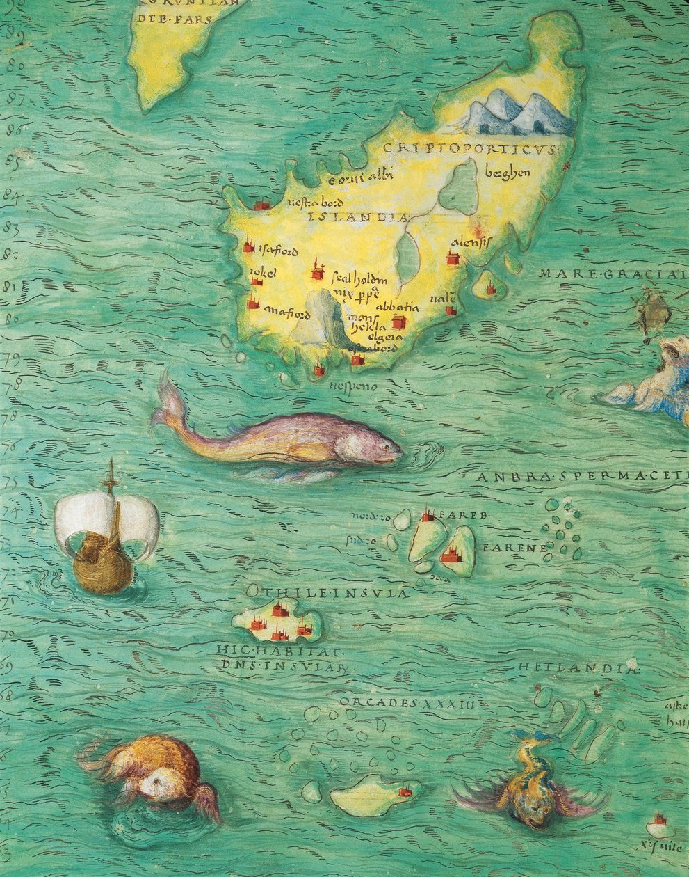 Nord-Europa: Island, fra Atlas of the World i trettitre kart, av Battista Agnese av Battista Agnese