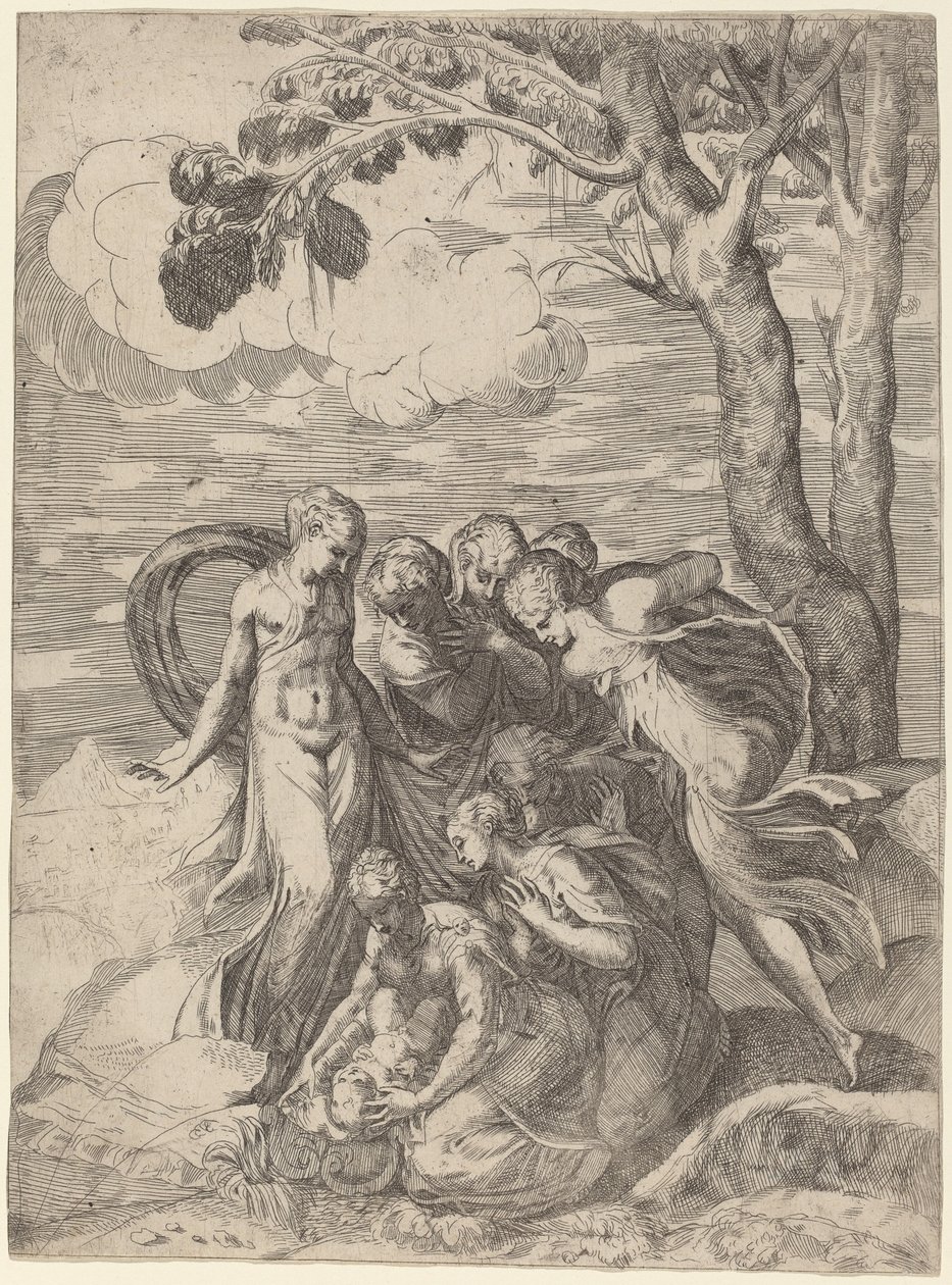 Funnet av Moses av Battista Angolo del Moro, after Andrea Meldolla, called Schiavone