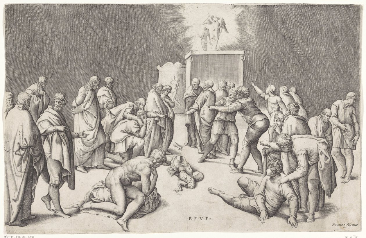 Paktens ark i Dagons tempel av Battista Franco