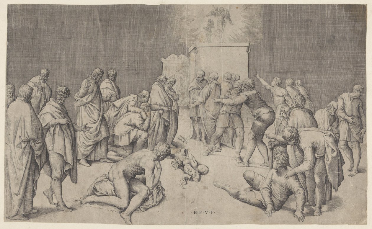 Paktens ark i Dagons tempel av Battista Franco