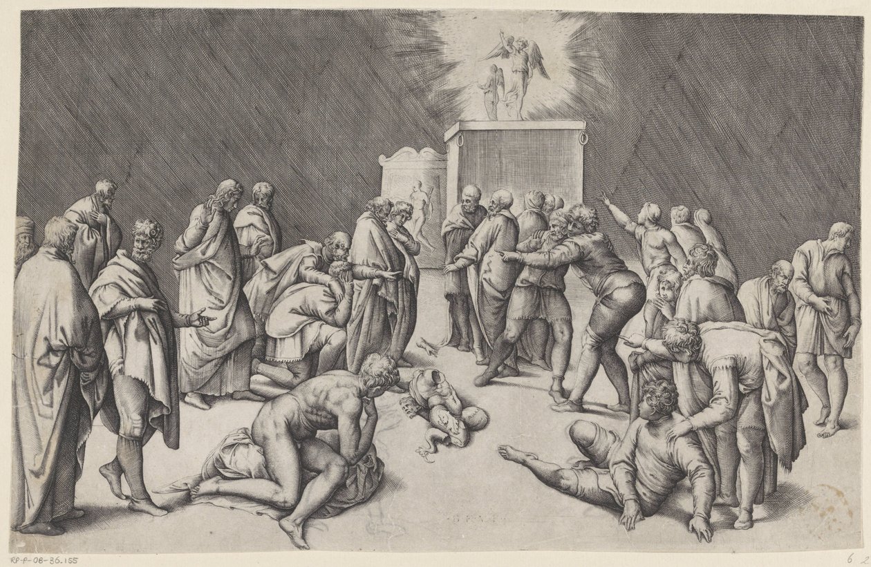 Paktens ark i Dagons tempel av Battista Franco