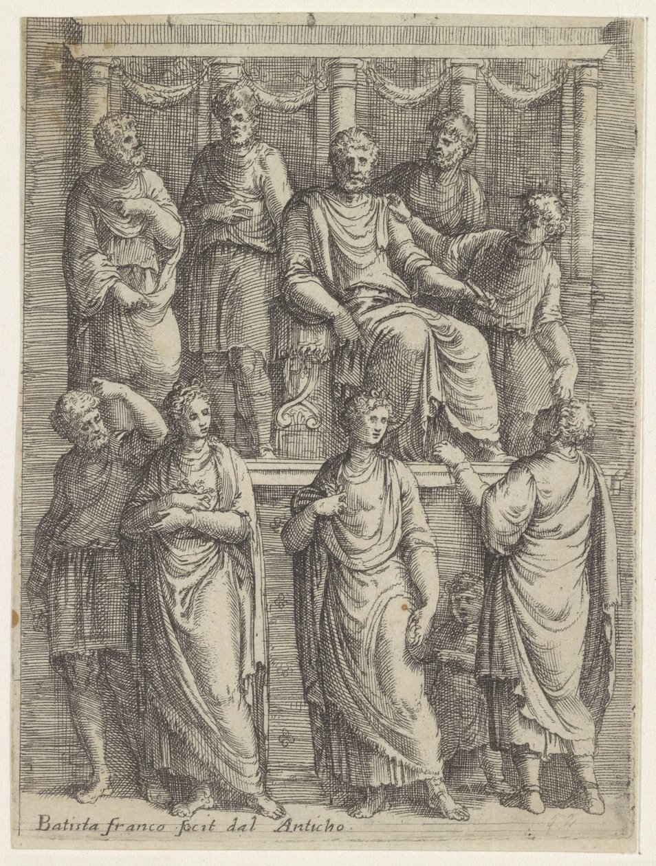 Dommer avgir dom Historie om keiser Trajan (serietittel) av Battista Franco