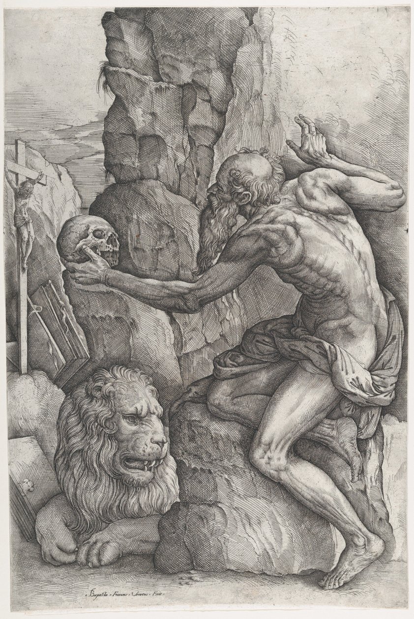 Sankt Hieronymus av Battista Franco