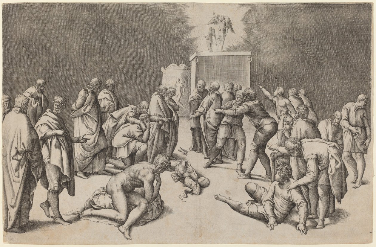 Herrens ark i Dagons tempel av Battista Franco