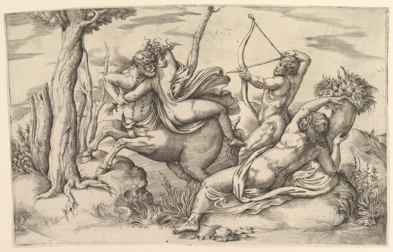 Bortføringen av Dejanira. av Battista Franco Veneziano