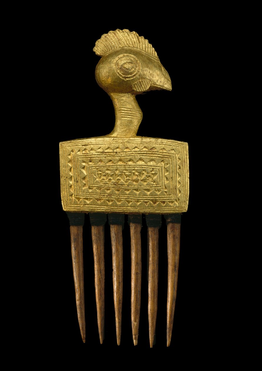 Kam, Elfenbenskysten (tre og bladgull) av Baule Culture Baule Culture