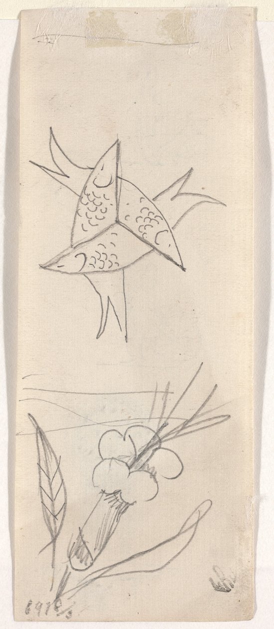 Ark med skisser [verso] av Beatrice Godwin Whistler