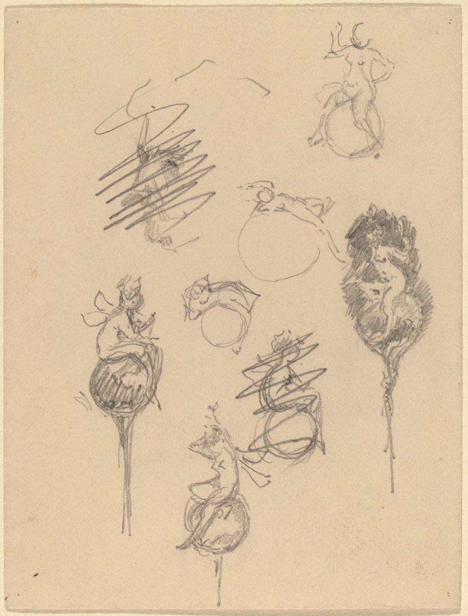 Studier for smykkedesign [recto] av Beatrice Godwin Whistler