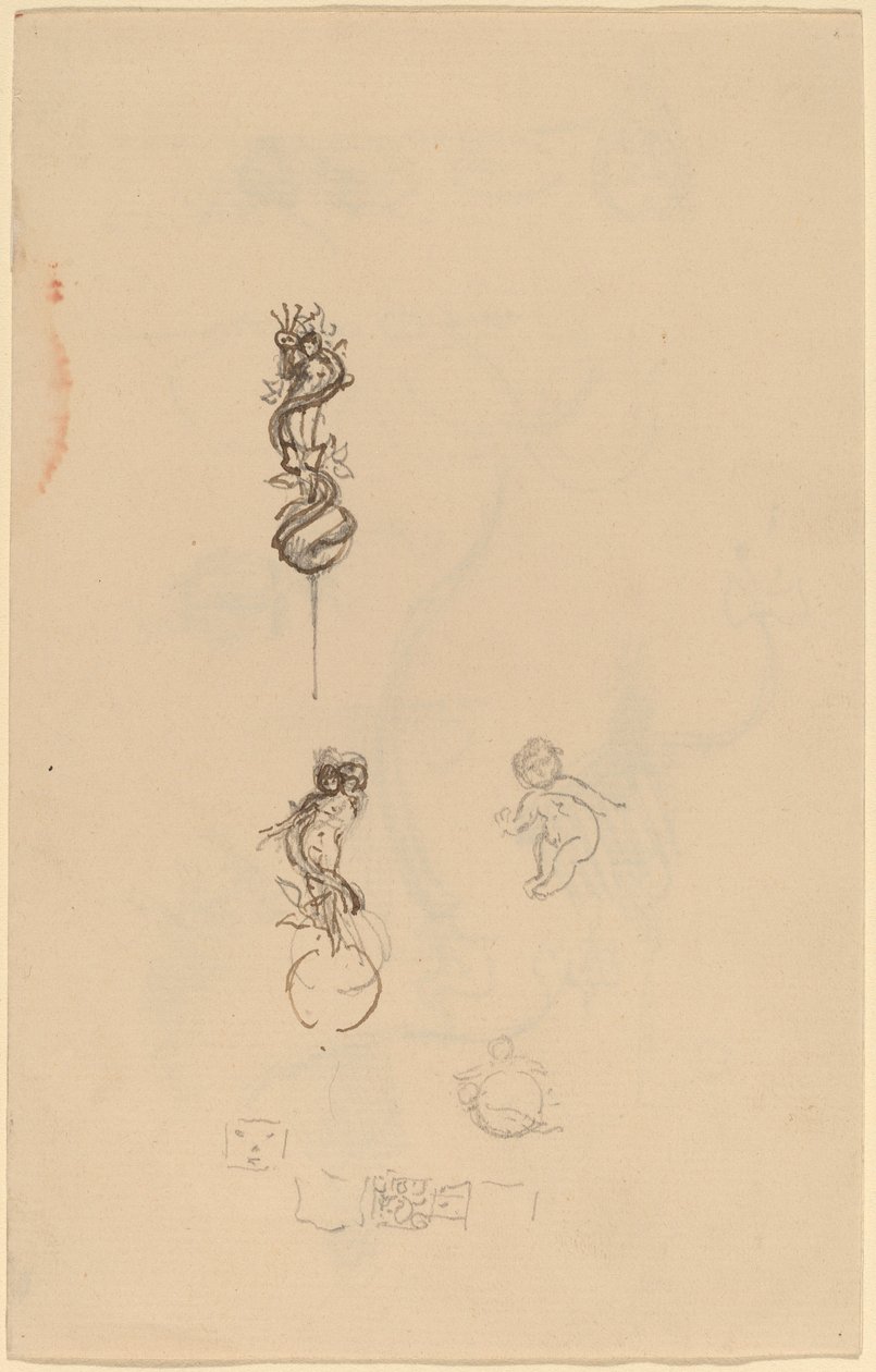 Studier for smykkedesign [recto] av Beatrice Godwin Whistler