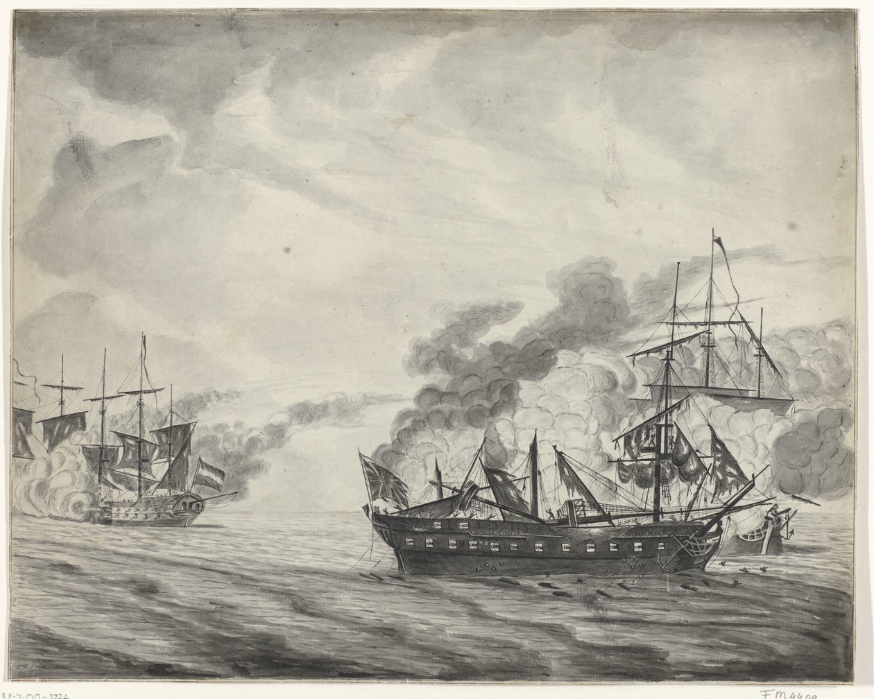 Sjøslaget ved Cadiz, 1781 av Beekman